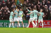 Hyunjun Yang of Celtic celebrates