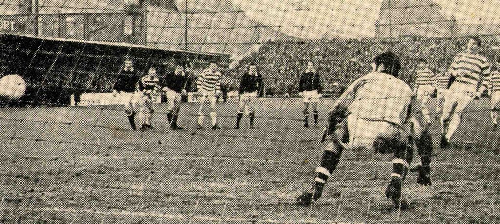 Tommy Gemmell scores from the penalty spot