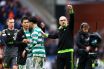 Martin O'Neill, Manager of Celtic acknowledges the fans