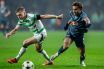 RB Leipzig's Antonio Nusa against Celtic's Alistair Johnston