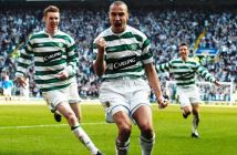 Henrik Larsson celebrates