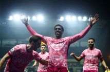 Mohamed Toure of Norwich City celebrates
